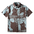 Japanese Cat Button-up Shirt for Daily Wear