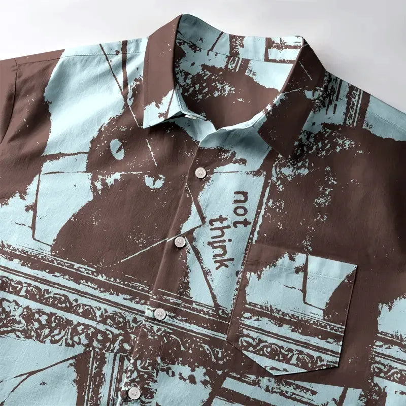 Japanese Cat Button-up Shirt for Daily Wear