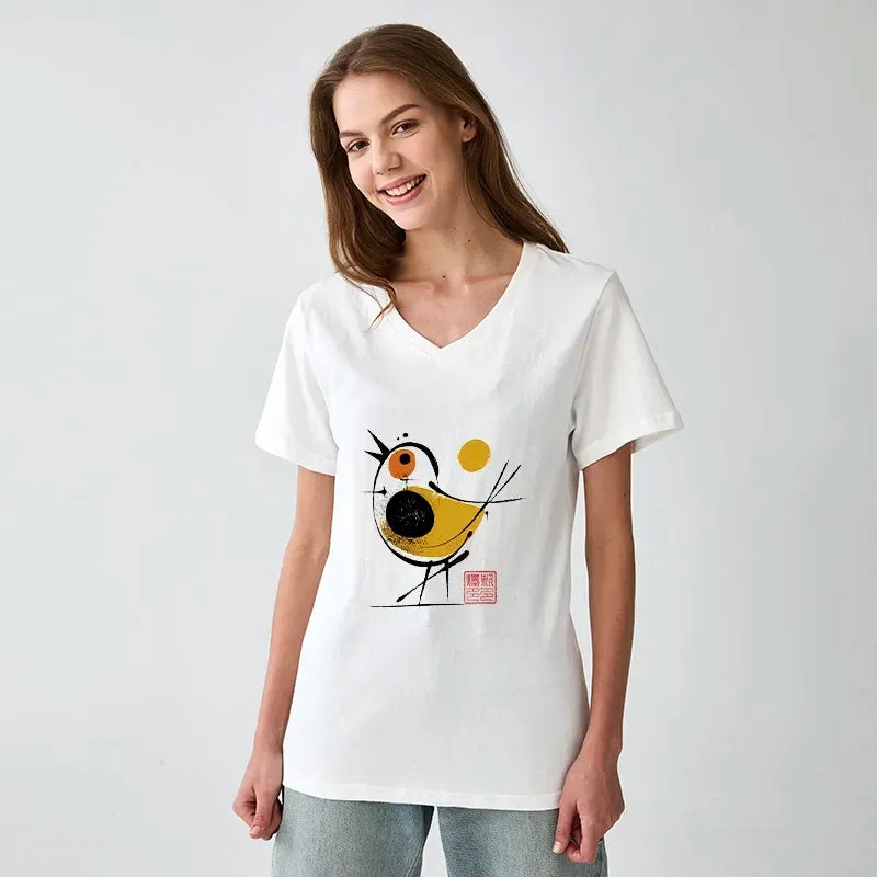 unisex cotton v-neck shirt for daily wear
