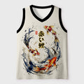 Kyoto-Lion Koi In The Ink Wave Mesh Tank Top