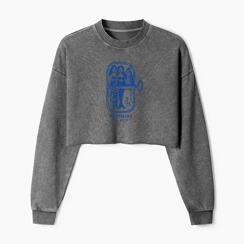 Japanese vintage washed crop sweatshirt