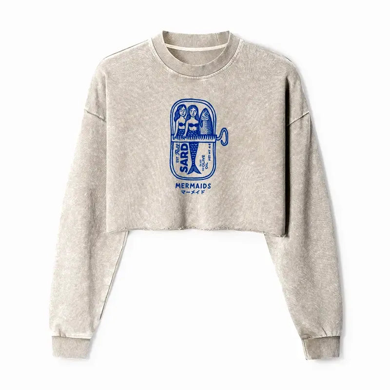 Japanese vintage washed crop sweatshirt