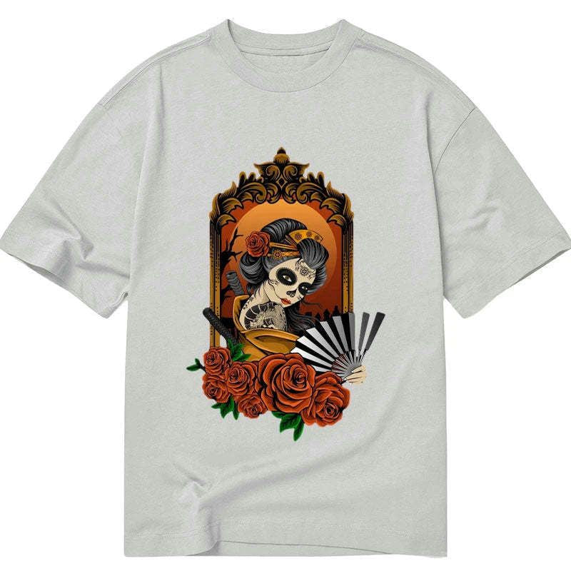 Kyoto-Lion Geisha Skull Art Japanese Classic T-Shirt