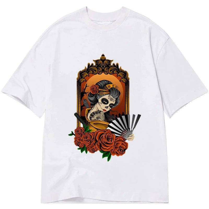 Kyoto-Lion Geisha Skull Art Japanese Classic T-Shirt