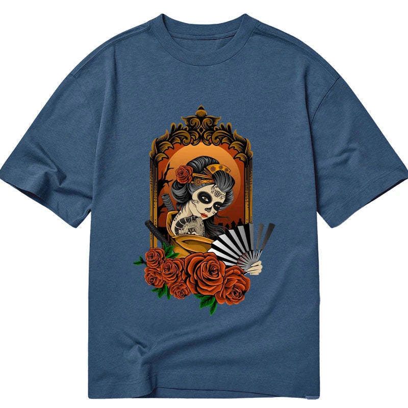 Kyoto-Lion Geisha Skull Art Japanese Classic T-Shirt