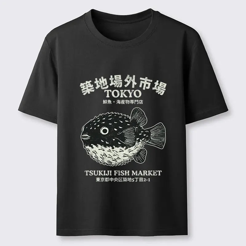 Vintage Japanese Ukiyo-e T-Shirt for Summer