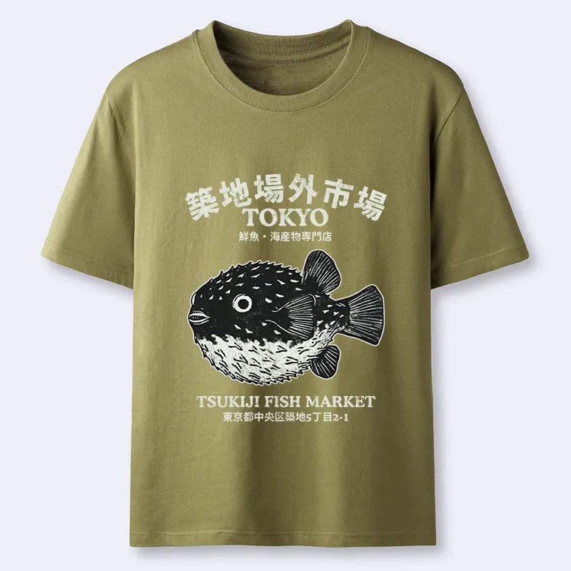 Japanese Pufferfish T-Shirt for City Walk