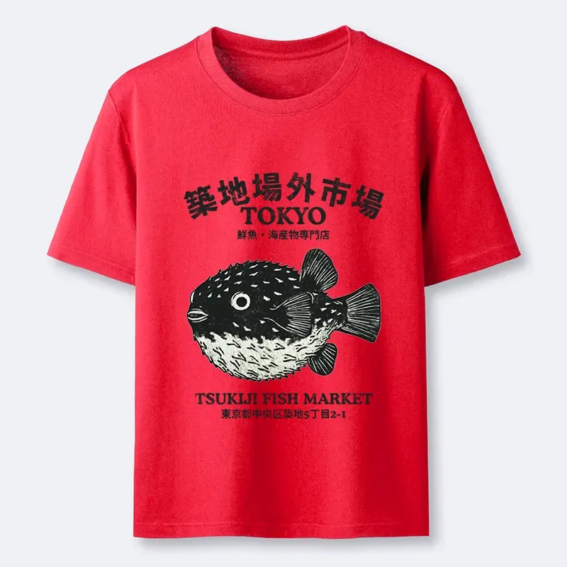 Japanese Pufferfish T-Shirt for City Walk