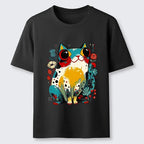 Colorful Floral Cat T-Shirt Best Seller