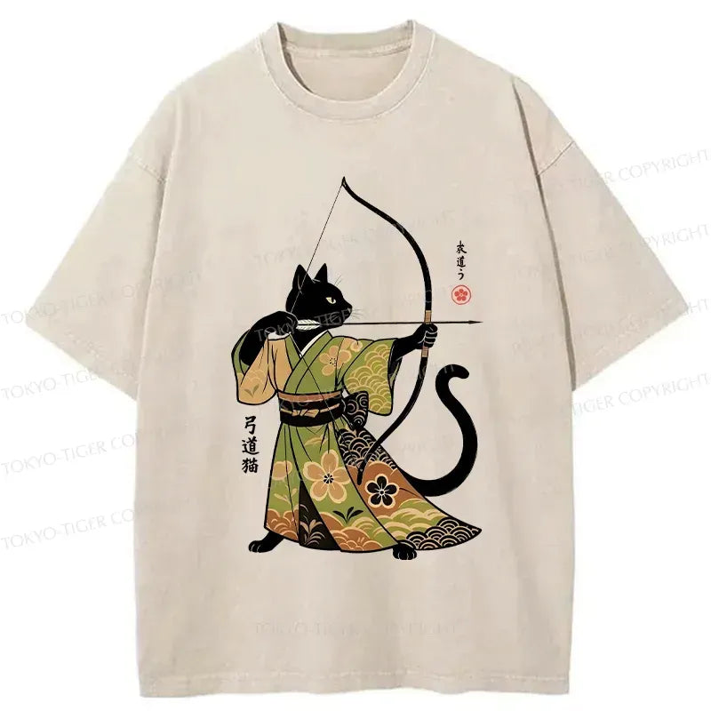 Vintage Cat Archery Tee for Streetwear