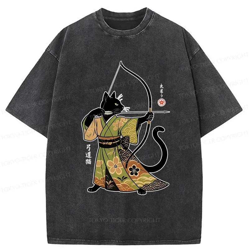 Vintage Cat Archery Tee for Streetwear