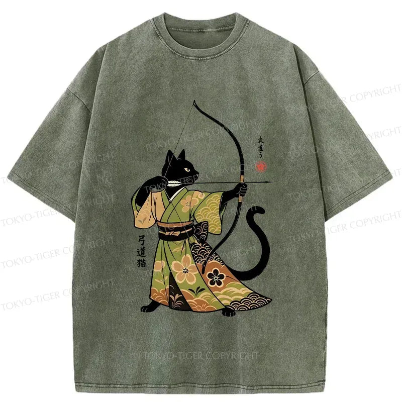 Vintage Cat Archery Tee for Streetwear