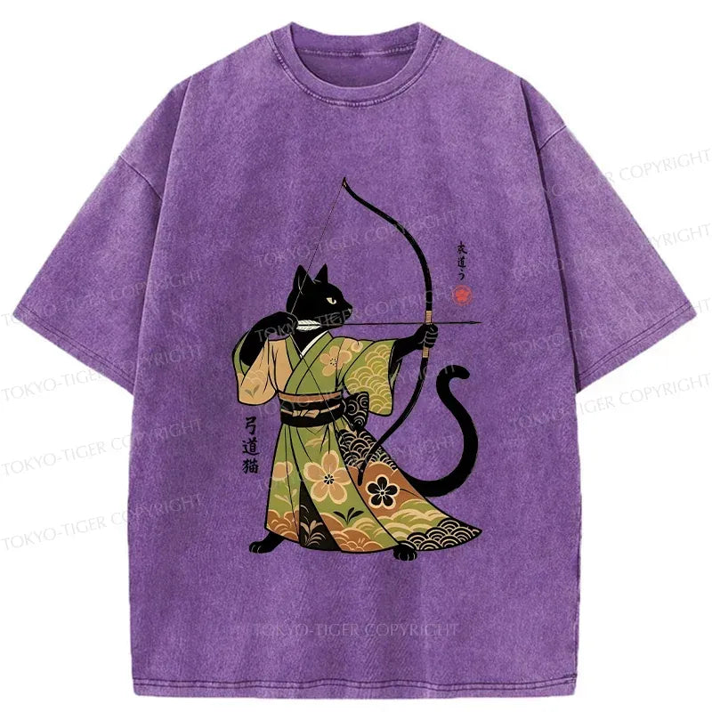 Vintage Cat Archery Tee for Streetwear