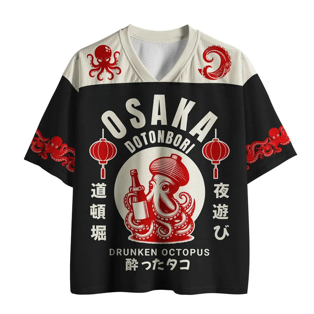 Kyoto-Lion Quirky Retro Osaka Octopus Mesh Jersey