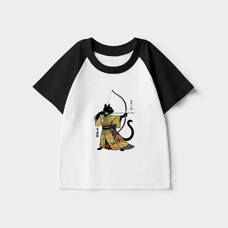 Japanese Cat Archery Kids T-shirt