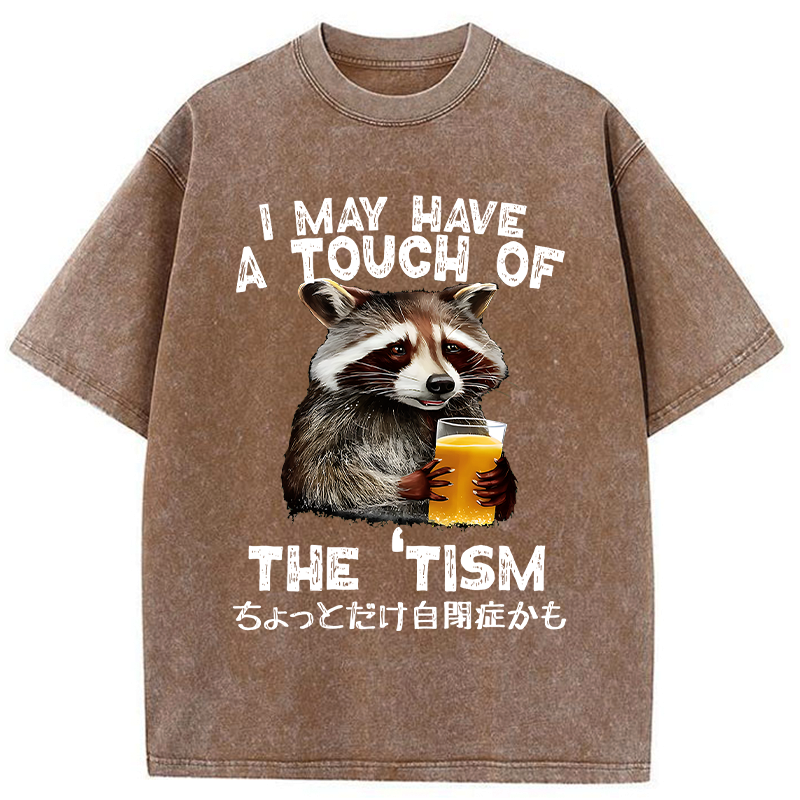 japanese washed raccoon t-shirt free shipping