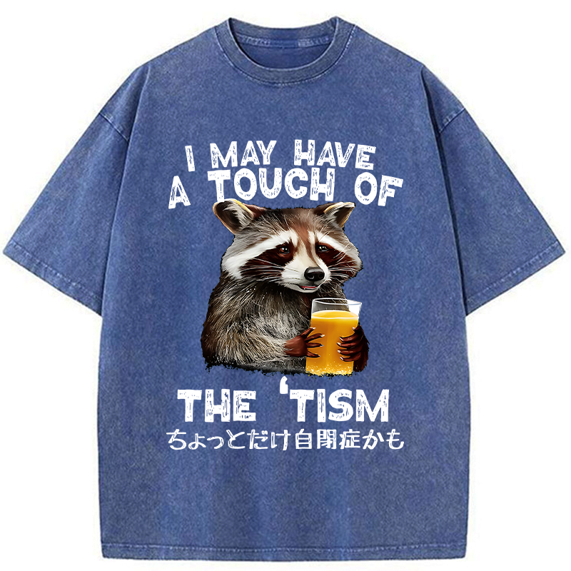 japanese washed raccoon t-shirt free shipping