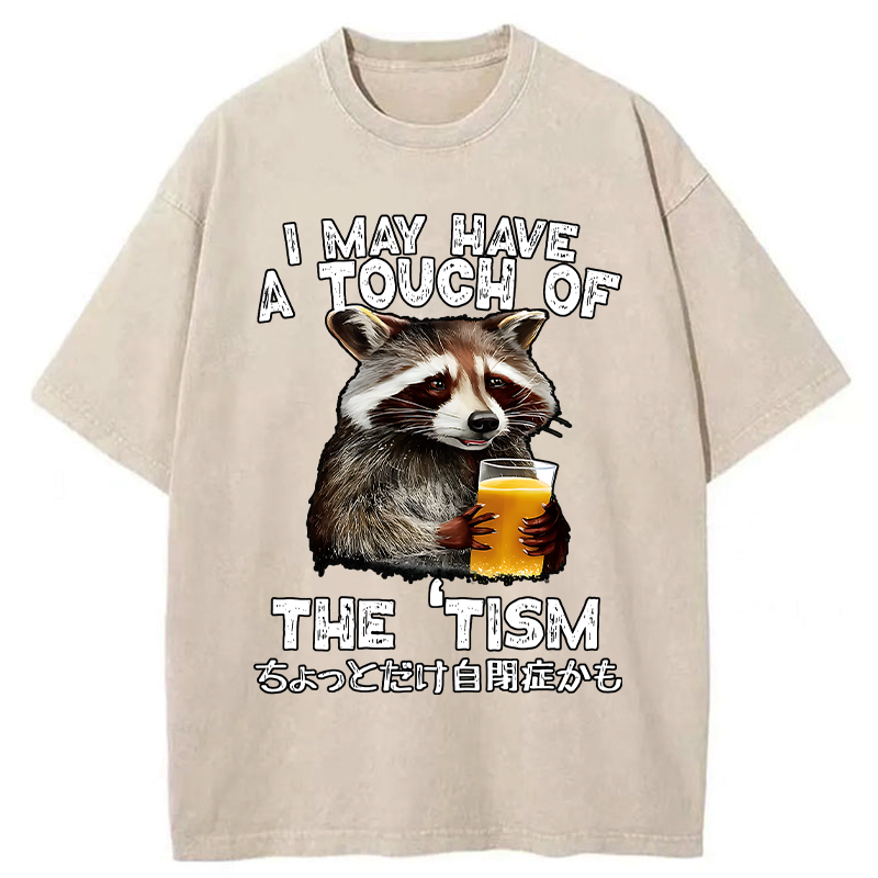 japanese washed raccoon t-shirt free shipping