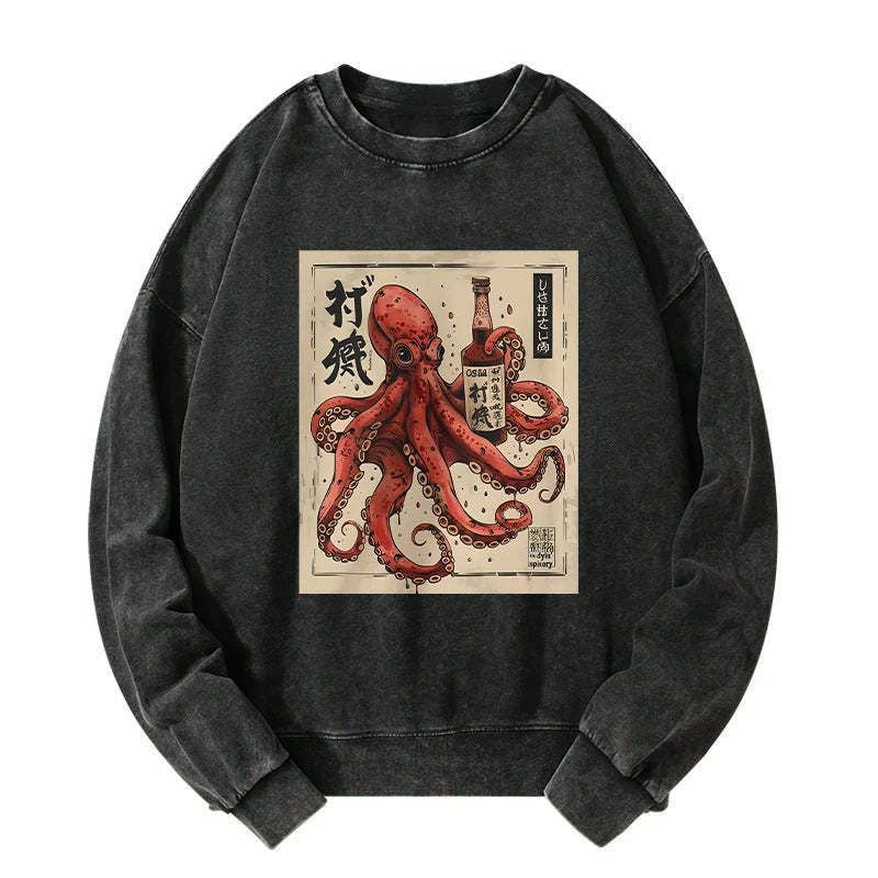 Japanese Ukiyo-e Octopus Sweatshirt Free Shipping