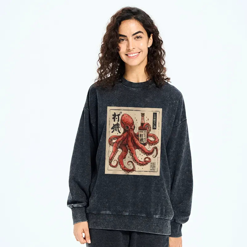 Kyoto-Lion Osaka Sak¨¦ Octopus Washed Sweatshirt