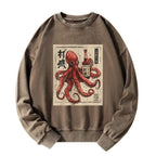 Japanese Ukiyo-e Octopus Sweatshirt Free Shipping