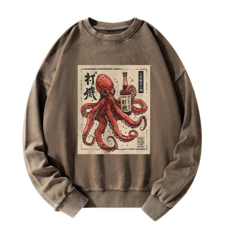 Japanese Ukiyo-e Octopus Sweatshirt Free Shipping