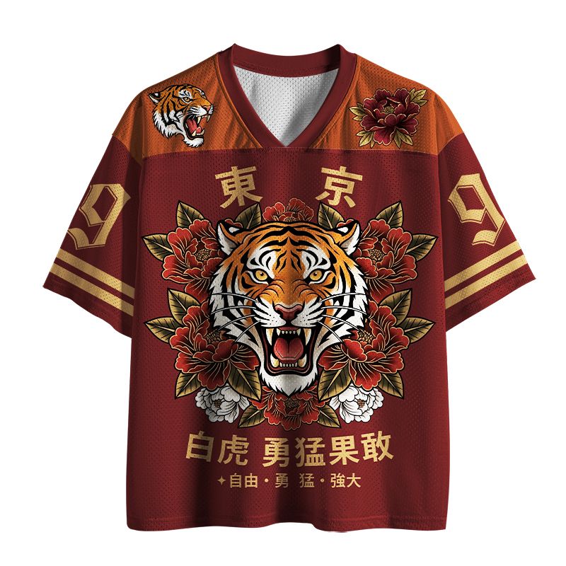 Kyoto-Lion Oriental Tiger Peony Brave Power #99 Mesh Jersey