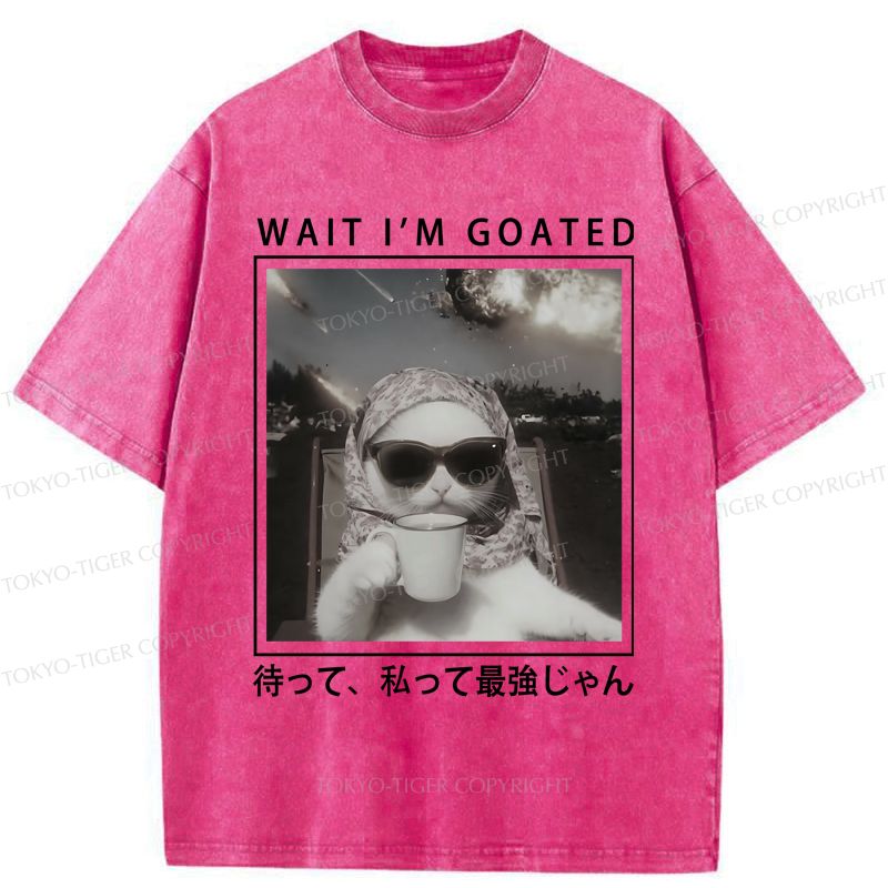 Kyoto-Lion Elegant And Sarcastic Cat Washed T-Shirt