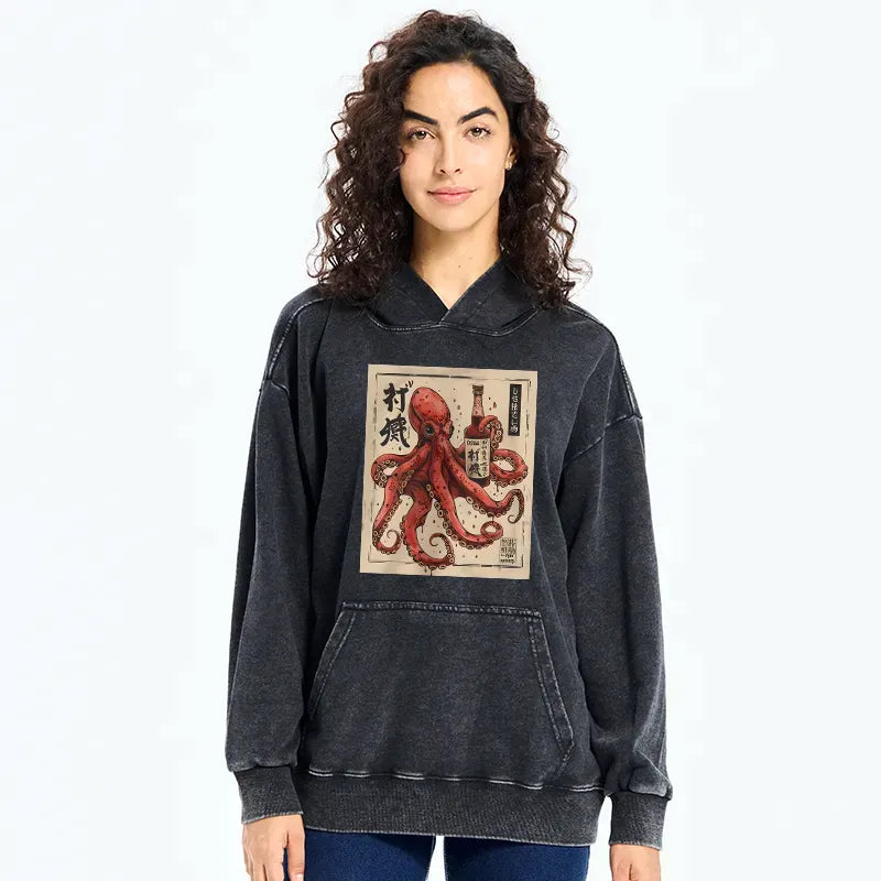 Japanese washed hoodie for daily wear