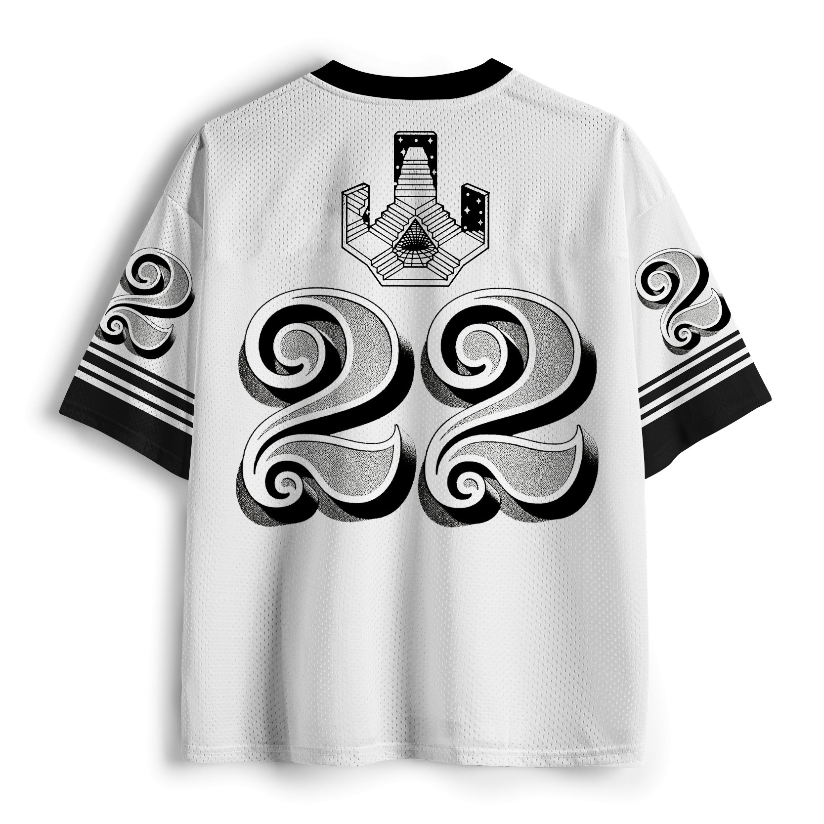 surreal escher style maze stairs jersey
