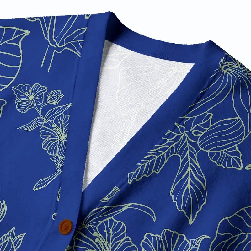 Kyoto-Lion The Artistic Beauty Of Flowers Ugly Cardigan Sweater