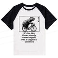 Funny Capybara Bicycle Raglan T-shirt