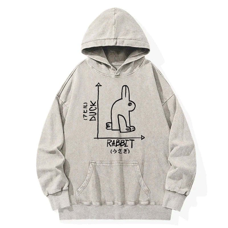 Kyoto-Lion A Rabbit And A Duck Washed Hoodie