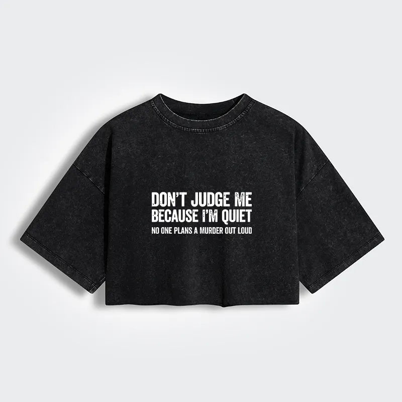Kyoto-Lion Sarcastic Funny Quote Women's Washed Crop T-Shirt