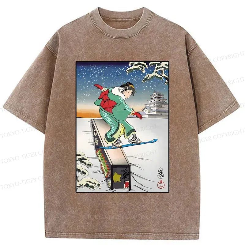 Kyoto Lion Skiing Geisha T-Shirt