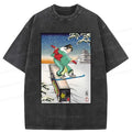Kyoto-Lion Skiing Geisha Washed T-Shirt