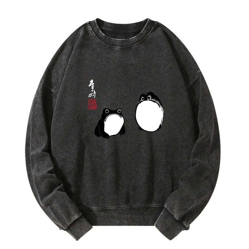 Kyoto-Lion Matsumoto Hoji Frogs Japan Washed Sweatshirt