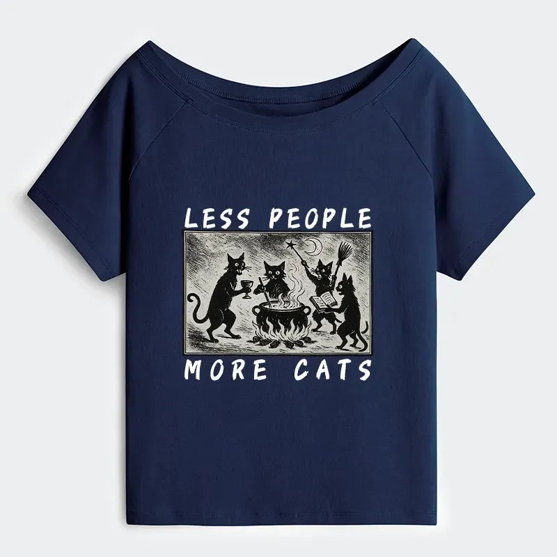Kyoto-Lion Cat Sacrifice Ceremony Off Shoulder T-Shirt