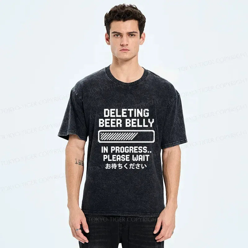 Kyoto-Lion Removing Beer Delly Washed T-Shirt