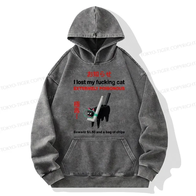 Washed Kyoto Lion Hoodie for Streetwear