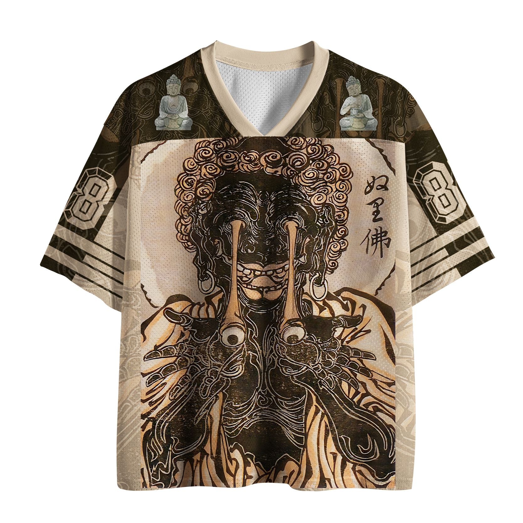 Kyoto-Lion All-Seeing Buddha Of Glitched Reality Mesh Jersey