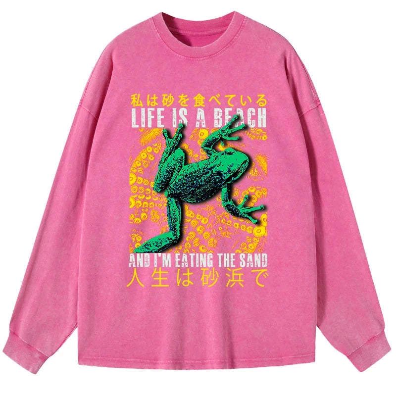 Japanese Long Sleeve T-Shirt for Beach Vacation