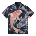 Kyoto-Lion Two Koi Carps Button-up Shirt