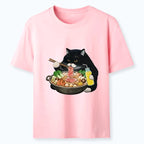 Black Cat Ukiyo-e Streetwear Shirt