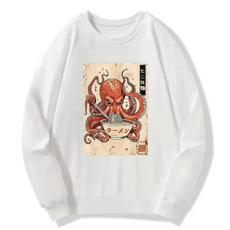 japanese retro octopus sweatshirt for men