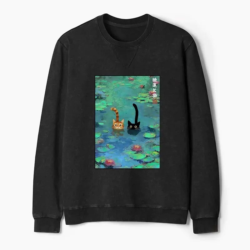 Washed terry sweatshirt for vacation