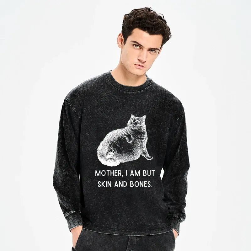 Kyoto-Lion Skin & Bones Cat Washed Long Sleeve T-Shirt