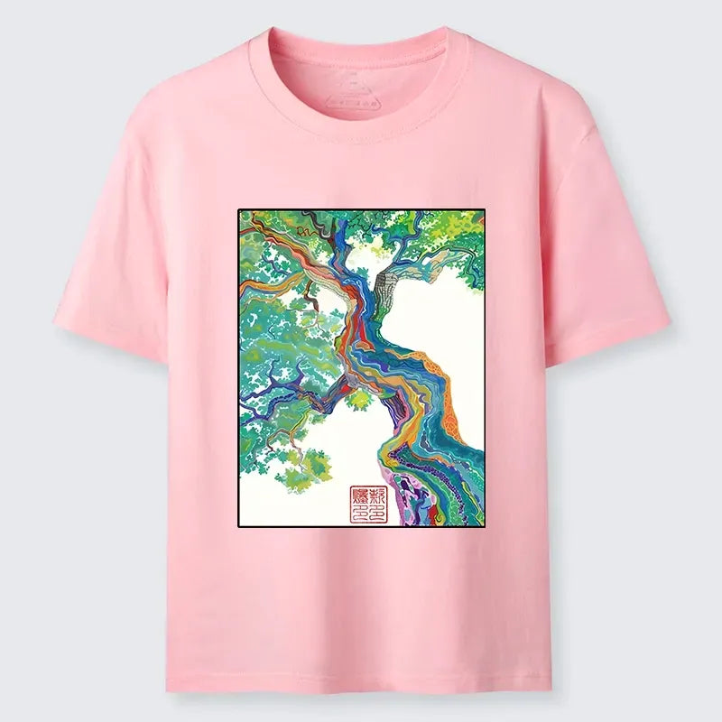 Unisex Cotton T-Shirt with Japanese Art Style