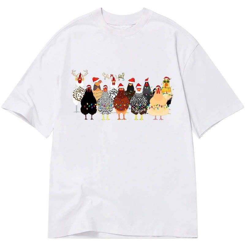 Kyoto-Lion A Flock Of Christmas Chickens Classic T-Shirt
