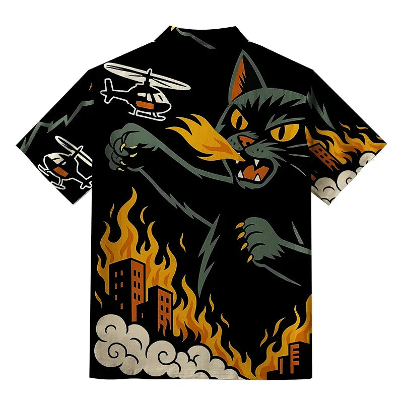 Cat Monster Aloha Shirt Free Shipping
